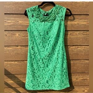 Adrianna Papell Green Lace Dress